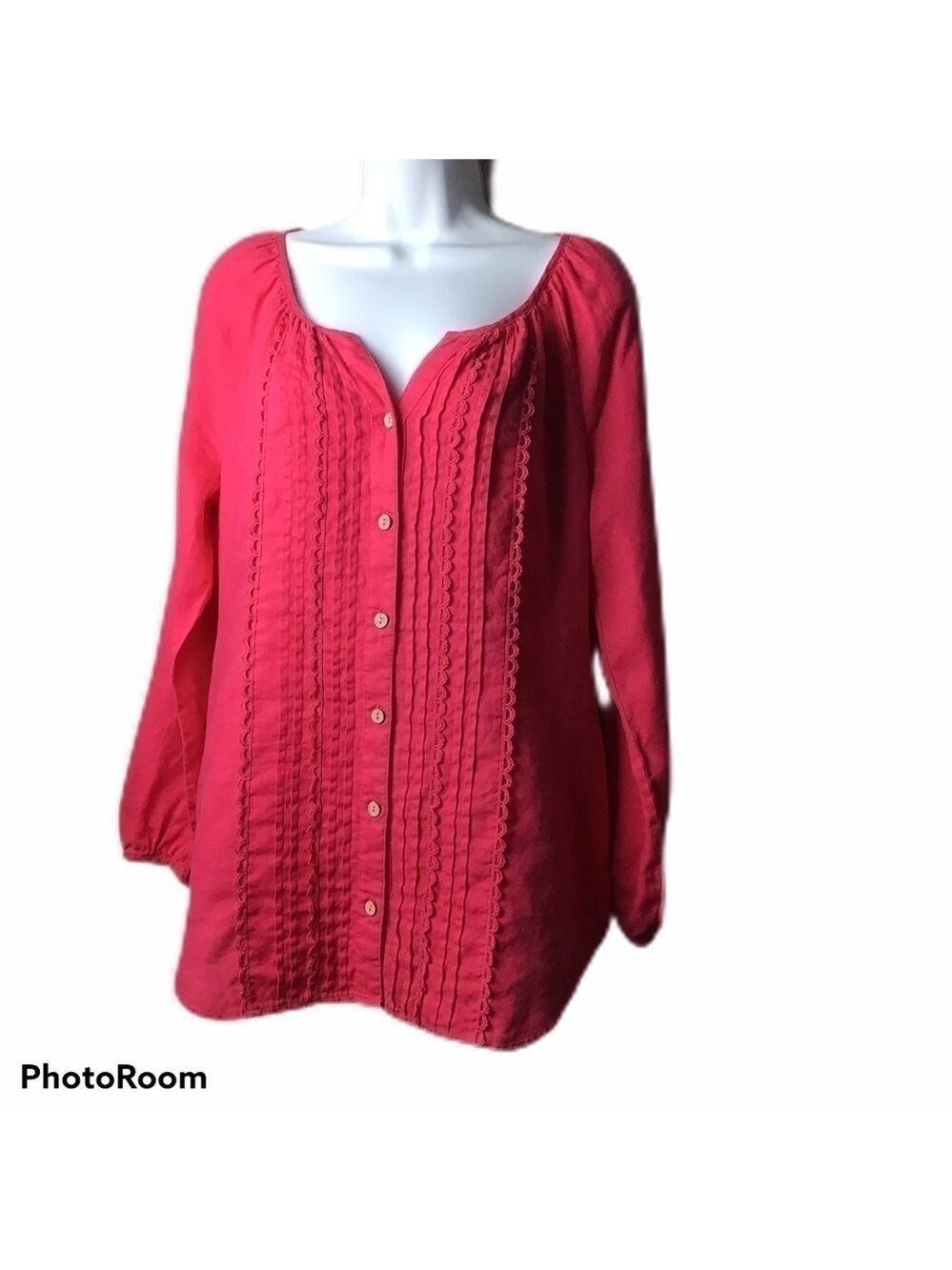 SOFT Surroundings Linen Button Down Top